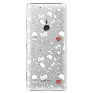 Plastové pouzdro iSaprio - Vintage Pattern 01 - white - Sony Xperia XZ3