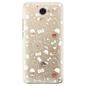 Plastové pouzdro iSaprio - Vintage Pattern 01 - white - Huawei Y7 / Y7 Prime