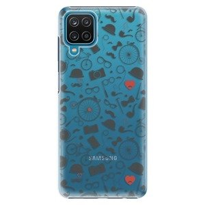 Plastové pouzdro iSaprio - Vintage Pattern 01 - black - Samsung Galaxy A12