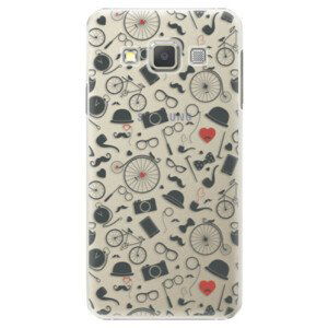 Plastové pouzdro iSaprio - Vintage Pattern 01 - black - Samsung Galaxy A7