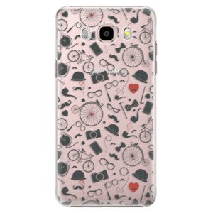 Plastové pouzdro iSaprio - Vintage Pattern 01 - black - Samsung Galaxy J5 2016