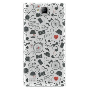 Plastové pouzdro iSaprio - Vintage Pattern 01 - black - Huawei Honor 3C