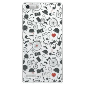 Plastové pouzdro iSaprio - Vintage Pattern 01 - black - Huawei Ascend G6