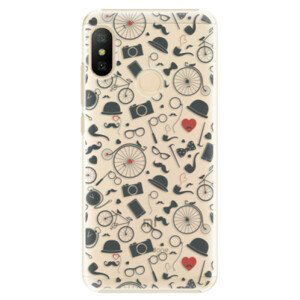 Plastové pouzdro iSaprio - Vintage Pattern 01 - black - Xiaomi Mi A2 Lite