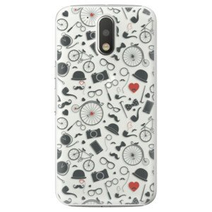 Plastové pouzdro iSaprio - Vintage Pattern 01 - black - Lenovo Moto G4 / G4 Plus