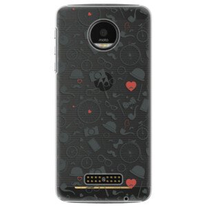 Plastové pouzdro iSaprio - Vintage Pattern 01 - black - Lenovo Moto Z