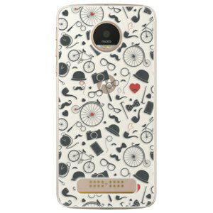 Plastové pouzdro iSaprio - Vintage Pattern 01 - black - Lenovo Moto Z Play