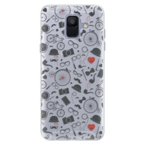 Silikonové pouzdro iSaprio - Vintage Pattern 01 - black - Samsung Galaxy A6