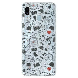 Silikonové pouzdro iSaprio - Vintage Pattern 01 - black - Samsung Galaxy A30