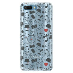 Silikonové pouzdro iSaprio - Vintage Pattern 01 - black - Huawei Honor 10