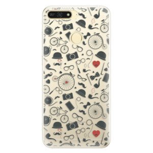 Silikonové pouzdro iSaprio - Vintage Pattern 01 - black - Huawei Honor 7A