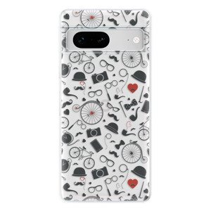 Odolné silikonové pouzdro iSaprio - Vintage Pattern 01 - black - Google Pixel 7 5G