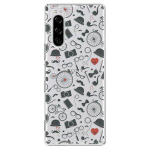 Plastové pouzdro iSaprio - Vintage Pattern 01 - black - Sony Xperia 5