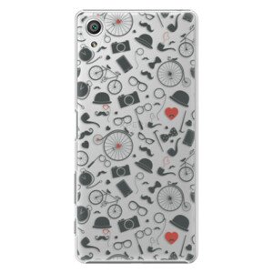 Plastové pouzdro iSaprio - Vintage Pattern 01 - black - Sony Xperia X