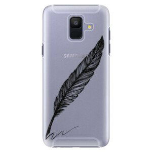 Plastové pouzdro iSaprio - Writing By Feather - black - Samsung Galaxy A6