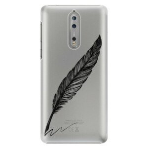 Plastové pouzdro iSaprio - Writing By Feather - black - Nokia 8