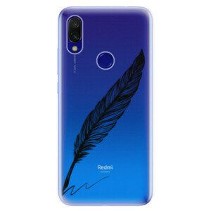 Odolné silikonové pouzdro iSaprio - Writing By Feather - black - Xiaomi Redmi 7