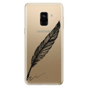 Odolné silikonové pouzdro iSaprio - Writing By Feather - black - Samsung Galaxy A8 2018