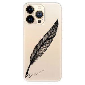 Odolné silikonové pouzdro iSaprio - Writing By Feather - black - iPhone 13 Pro Max