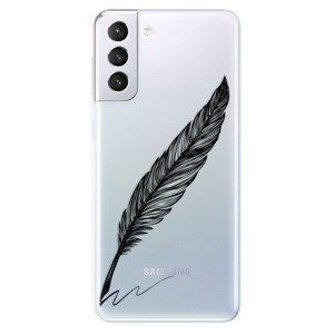 Odolné silikonové pouzdro iSaprio - Writing By Feather - black - Samsung Galaxy S21+