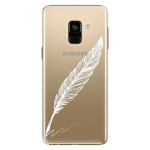 Plastové pouzdro iSaprio - Writing By Feather - white - Samsung Galaxy A8 2018