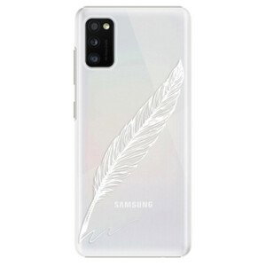 Plastové pouzdro iSaprio - Writing By Feather - white - Samsung Galaxy A41