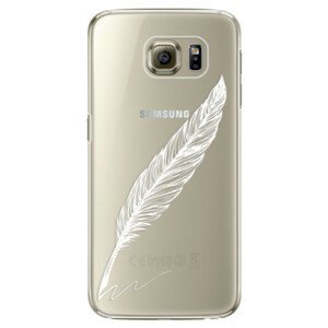 Plastové pouzdro iSaprio - Writing By Feather - white - Samsung Galaxy S6