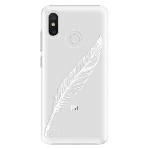 Plastové pouzdro iSaprio - Writing By Feather - white - Xiaomi Mi 8