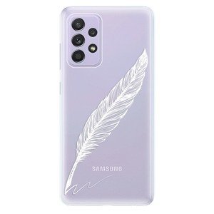 Odolné silikonové pouzdro iSaprio - Writing By Feather - white - Samsung Galaxy A52/A52 5G