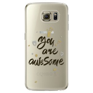 Plastové pouzdro iSaprio - You Are Awesome - black - Samsung Galaxy S6 Edge Plus