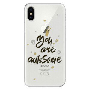 Silikonové pouzdro iSaprio - You Are Awesome - black - iPhone X