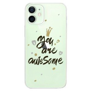 Odolné silikonové pouzdro iSaprio - You Are Awesome - black - iPhone 12