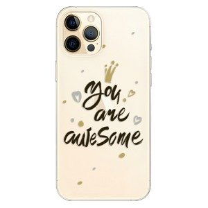 Odolné silikonové pouzdro iSaprio - You Are Awesome - black - iPhone 12 Pro