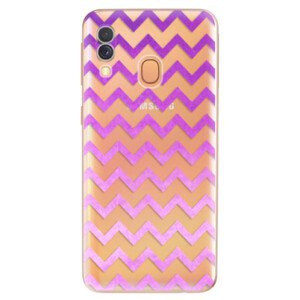 Odolné silikonové pouzdro iSaprio - Zigzag - purple - Samsung Galaxy A40