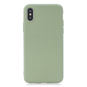 Matný silikonový obal na iPhone X/ XS - Pea Green