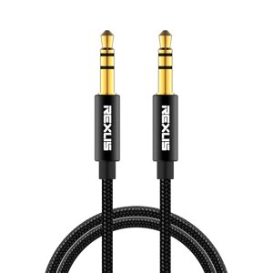 Odolný audio kabel Rexlis 3.5mm jack (1 m) - černá