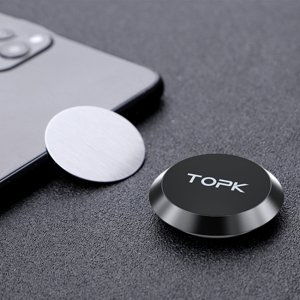 TOPK nalepovací magnetický držák na mobil - černá
