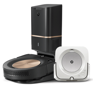 iRobot Roomba s9+ (Černá) a Braava jet m6 (Bílá)