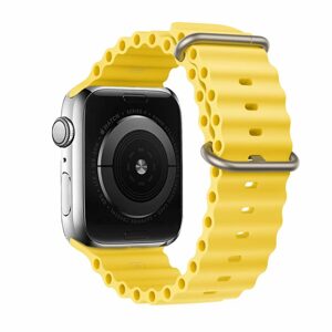 Silicone řemínek, Apple Watch 42 / 44 / 45 / 49 mm, design 1, žlutý