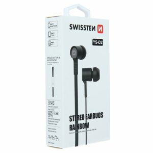 Sluchátka Swissten Earbuds Rainbow YS-D2, černá