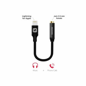 Swissten audio adaptér Lightning / Jack, černý