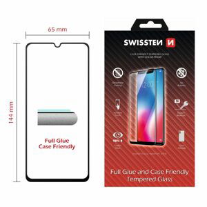 Swissten Full Glue, Color frame, Case friendly, Ochranné tvrzené sklo, Samsung Galaxy A41, černé