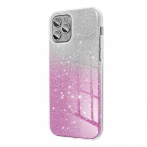 Obal Forcell Shining, Samsung Galaxy A12, stříbrno růžový
