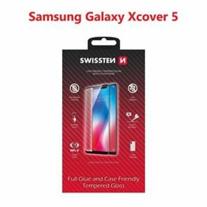 Swissten Full Glue, Color frame, Case friendly, Ochranné tvrzené sklo, Samsung Galaxy XCover 5, černé