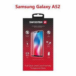 Swissten Full Glue, Color frame, Case friendly, Ochranné tvrzené sklo, Samsung Galaxy A52, černé