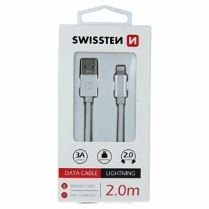 Datový kabel Swissten USB-C / Lightning, 2m stříbrný