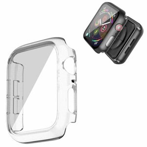 Pouzdro 2v1 se sklem pro Apple Watch 4 / 5 / 6, 44mm, průhledné