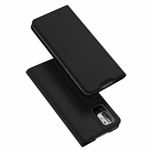 Dux Ducis Skin Leather case, knížkové pouzdro, Xiaomi Redmi Note 10 5G / Poco M3 Pro, černé