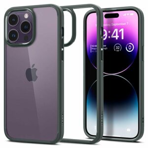 Spigen Ultra hybrid kryt na mobil, iPhone 14 Pro, tmavě zelený