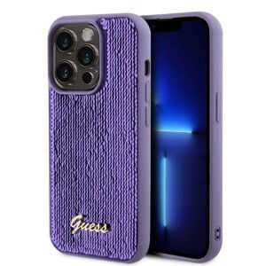 Zadní kryt Guess Sequin Script Logo pro iPhone 14 Pro Max Purple